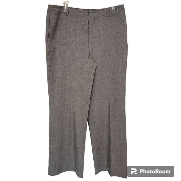 JONES NY Wide‎ Leg Black & White Checkered Dress Pant, Size 12 - Picture 1 of 9
